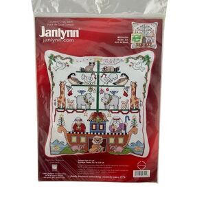 Janlynn "Noah's Ark" Counted Cross Stitch Kit 023-0224 Linda Gillum 9"x9" Pillow